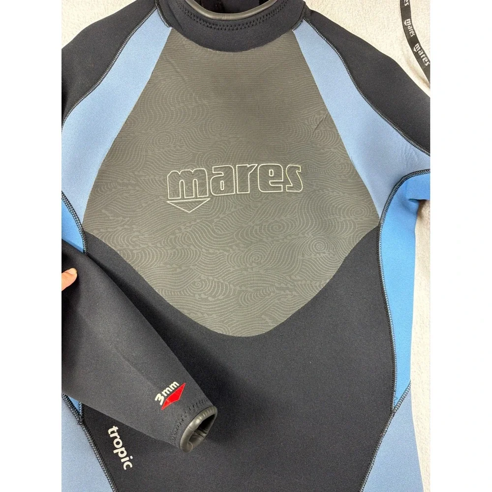 Mares Tropic 3mm Wetsuit Mens XXL Black Blue Full Scuba Diving Surfing Vintage
